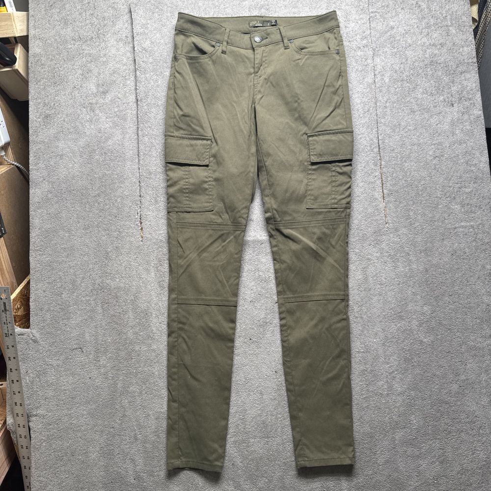 prana hiking pants‎ women 2 Fits 29x28.5 Olive Green Khaki Cargo Double Knee